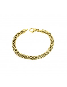 Korean mesh bracelet 7 mm. yellow gold plated in 925 silver