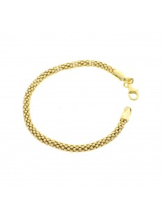 Korean mesh bracelet 4.5 mm. yellow gold plated in 925 silver