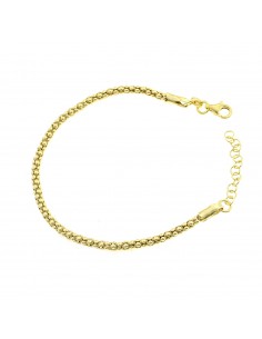 Korean mesh bracelet 3 mm. yellow gold plated in 925 silver