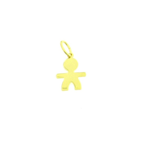 Ciondolo bimbo a lastra 13x17 mm. placcato oro giallo in argento 925