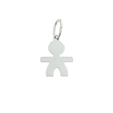 18x22 mm plate baby pendant. white gold plated in 925 silver
