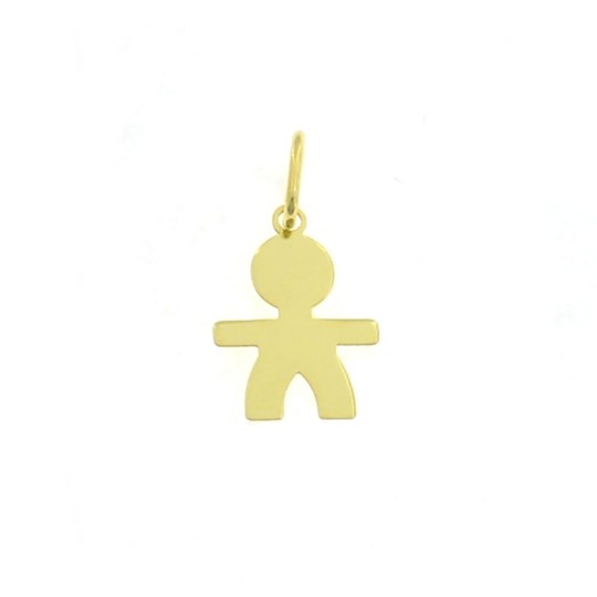 18x22 mm plate baby pendant. yellow gold plated in 925 silver
