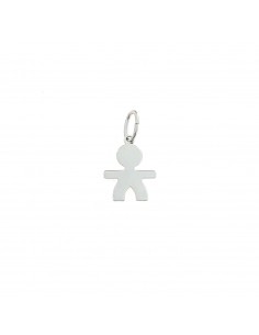 Child pendant 13x17 mm. white gold plated in 925 silver