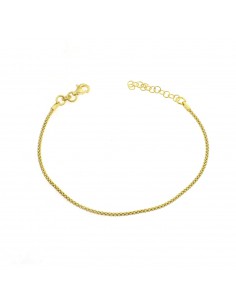 Pop corn mesh bracelet yellow gold plated in 925 silver