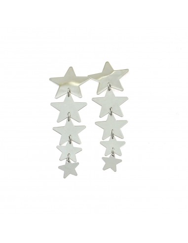 Earrings with 5 degradé stars plated white gold in 925 silver