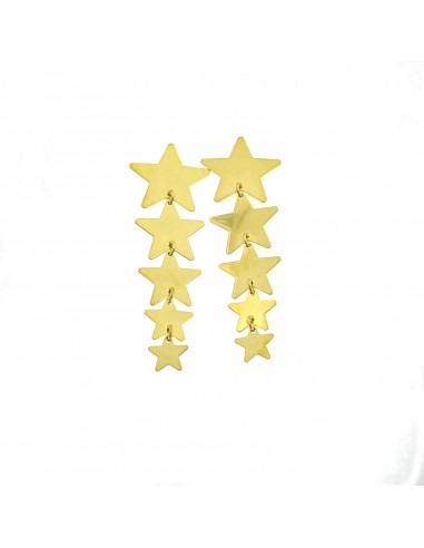 Earrings with 5 degradé stars plated yellow gold in 925 silver