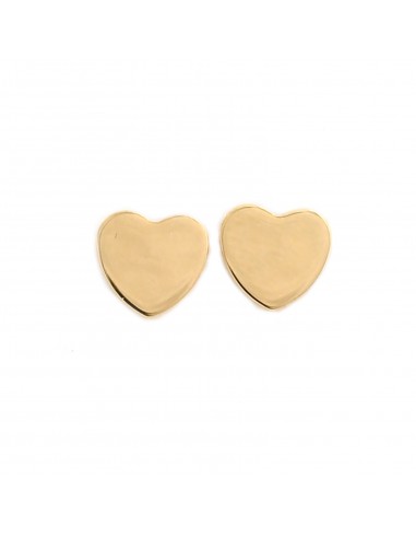 Rose gold plated heart stud earrings 10x10 mm. in 925 silver