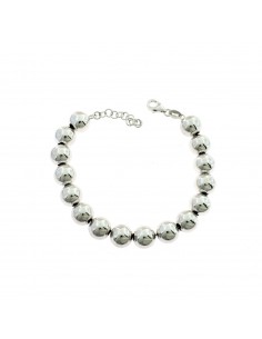10mm smooth ball bracelet. white gold plated in 925 silver