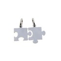 Ciondolo divisibile puzzle a lastra 26x16 mm. placcato oro bianco in argento 925