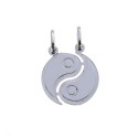 Ciondolo divisibile tao inciso a lastra placcato oro bianco in argento 925