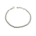 Bracciale a sfera liscia da 4 mm. placcato oro bianco in argento 925