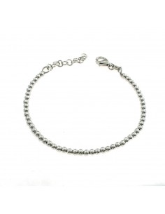 3mm smooth ball bracelet. white gold plated in 925 silver
