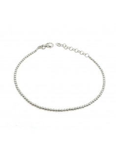 2mm smooth ball bracelet. white gold plated in 925 silver