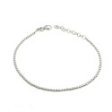 2mm smooth ball bracelet. white gold plated in 925 silver