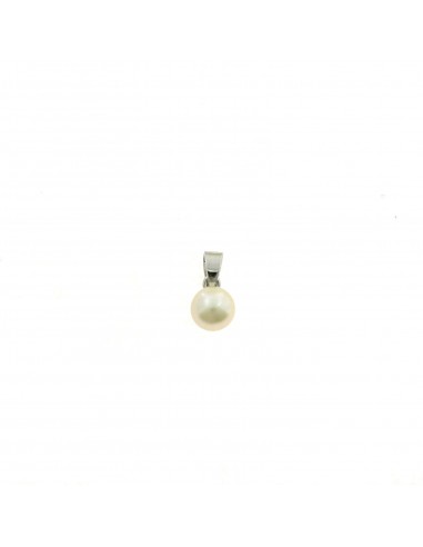 Chive pearl pendant 6 mm. in 925 silver