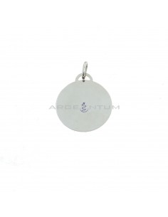 Smooth round medal ø 23 mm. white gold plated in 925 silver