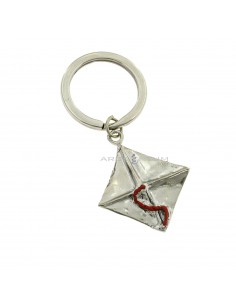 Graduation hat key ring in bronze with red enamel detail
