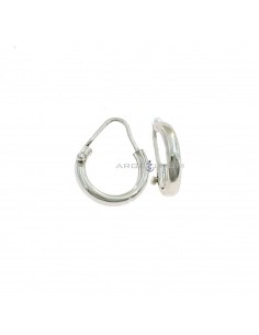 Tubular circle earrings ø 12 mm. white gold plated in 925 silver