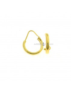 Tubular circle earrings ø 14 mm. yellow gold plated in 925 silver