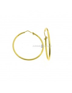Tubular circle earrings ø 30 mm. yellow gold plated in 925 silver