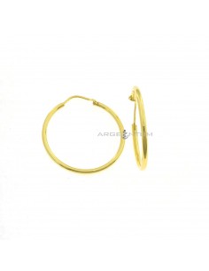Orecchini cerchio tubolare da ø 40 mm. placcati oro giallo in argento 925