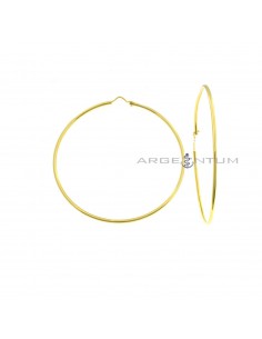 Tubular circle earrings ø 60 mm. yellow gold plated in 925 silver