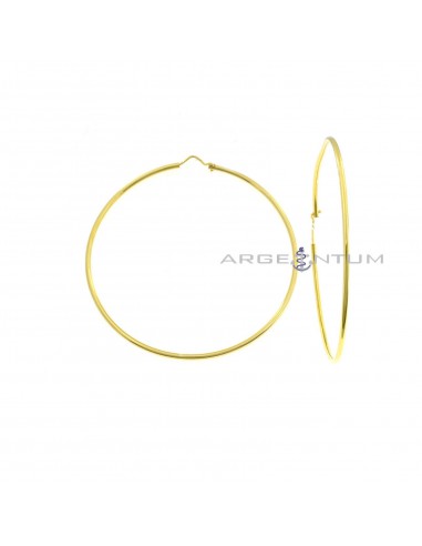 Tubular circle earrings ø 60 mm. yellow gold plated in 925 silver