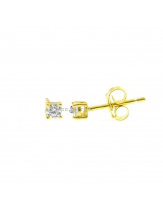 Light point earrings with 3 mm 4-prong white zircon. on a yellow gold plated base in 925 silver