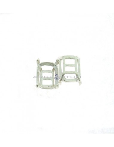 Rectangular bezels 10x14 mm. 2 pieces in 925 white silver