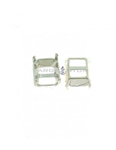 Rectangular bezels 8x10 mm. 2 pieces in 925 white silver