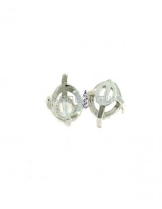 Oval settings 8x10 mm. 2 pieces in 925 white silver