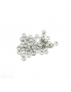 Flower hole cover ø 4 mm. white gold plated 60 pieces in 925 silver