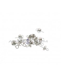 Counter-stitches for glueing ø 5 mm. 16pcs white gold plated 925 silver
