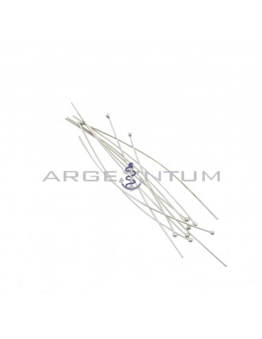 Pegs 0,6x60 mm. 10pcs white gold plated 925 silver