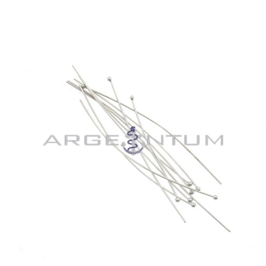 Chiodini 0,4x50 mm. placcati oro bianco 24 pezzi in argento 925