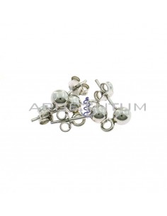 Attachments for ø 5 mm ball earrings. with open link white gold plated 4 pieces in 925 silver