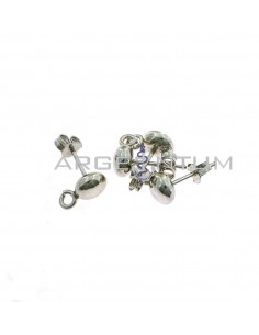 Attachments for ø 6 mm chive earrings. with open link white gold plated 4 pieces in 925 silver