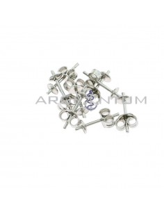 Attachments for ø 6 mm pearls. 8pcs white gold plated 925 silver