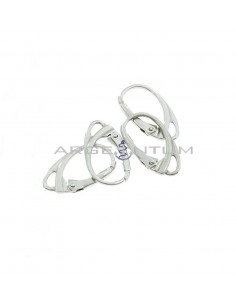 Hook hooks white gold plated 4 pieces in 925 silver