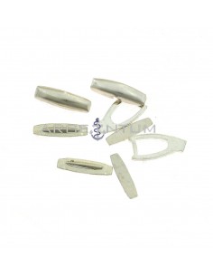 Components for cufflinks in 925 white silver