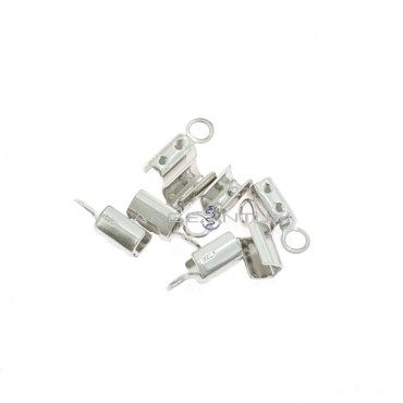 Terminal to be tightened from ø 2,5 mm. 8pcs white gold plated 925 silver