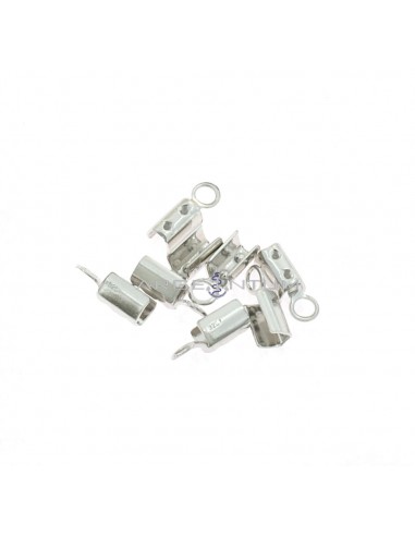 Terminals to be tightened from ø 3 mm. 8pcs white gold plated 925 silver