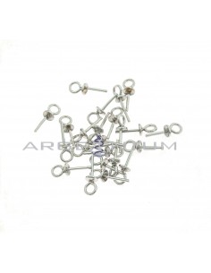 Counter-stitches for glueing ø 3 mm. 23pcs white gold plated 925 silver