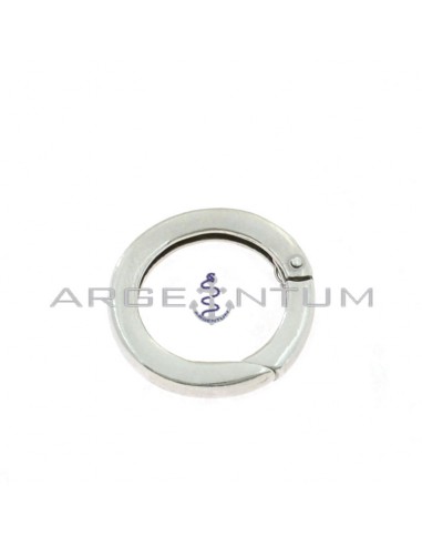 Round intelligent closure ø 22 mm. with white gold plated brass in 925 silver