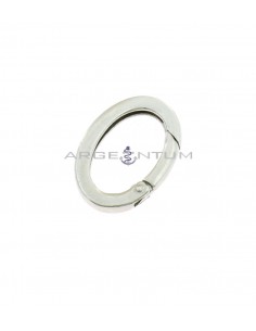 Smart closure oval 20x29 mm. with white gold plated brass in 925 silver