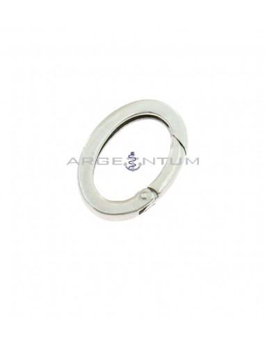 Smart closure oval 20x29 mm. with white gold plated brass in 925 silver