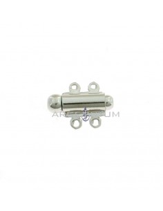 White gold-plated 2-wire bayonet clasp in 925 silver