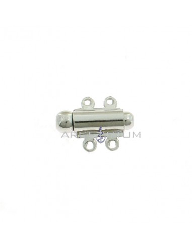 White gold-plated 2-wire bayonet clasp in 925 silver