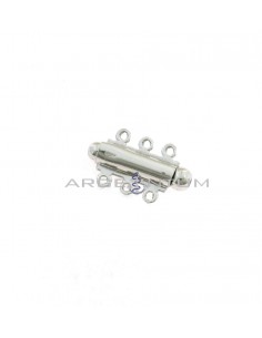 White gold-plated 3-wire bayonet clasp in 925 silver
