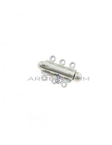 White gold-plated 3-wire bayonet clasp in 925 silver